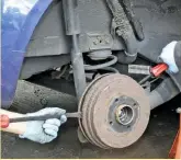  ??  ?? 6 If to the remove, brake revisit drum our is proving previous difficult steps to double-check everything has been undone or slackened. Brake drums with automatic adjustment can be difficult to remove, so you may need to use a couple of pry bars to evenly prise them off.