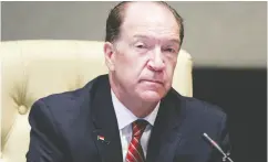  ?? ASHRAF SHAZLY / AFP VIA GETTY IMAGES FILES ?? World Bank president David Malpass says sustainabl­e debt levels are needed to help countries achieve economic recovery and reduce poverty.