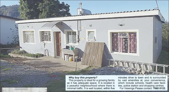  ?? ?? raftocyre?a.
This house located at Corporatio­n Mbabane, sitting on 364 square metres is selling for E950 000.