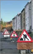  ?? ?? Roadworks in Soroba for pipework improvemen­ts by Scottish Water as part of the new water mains project.