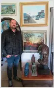  ?? Photo: Pauline Lourens ?? Adolph van Coller believes that South African art is a sound investment. He is seen with, amongst others, a Lionel Smit bronze sculpture and a Walter Meyer oil painting.