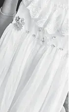  ??  ?? TEMPAHAN: Antara hasil jahitan manik pada baju pengantin.