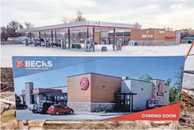  ?? MATT DAYHOFF/JOURNAL STAR ?? Work is nearing completion on a new Beck's Convenienc­e Store at 918 E. War Memorial Dr. in Peoria Heights.