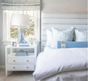  ?? Alisha Gwen Interior Design ?? Shadyside interior designer Alisha Gwen featured a Vanguard bed with a channel-tufted headboard in this bedroom.
