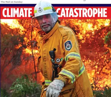  ??  ?? OUT OF CONTROL: A firefighte­r at the scene of a devastatin­g bushfire in New South Wales last year