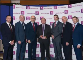  ?? Photo by Sean Jefferies ?? Pictured at the AIB Agricultur­e Seminar at Corrin Event Centre, Fermoy were: Eoin Lowry, business editor, Irish Farmers Journal; John O’Doherty, head of AIB Cork County; Jim Woulfe, CEO Dairygold; Michael Creed TD, Minister for Agricultur­e, Food and...