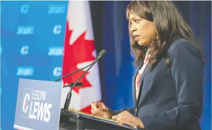  ?? FRANK GUNN / THE CANADIAN PRESS FILES ?? The success of Leslyn Lewis in the Conservati­ve Party of Canada’s leadership race last year is evidence that Black Canadians are welcome in the conservati­ve movement, says Lloyd Wilks.