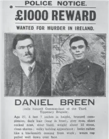  ?? PHOTO: TONY GAVIN ?? Notice:The wanted poster issued for Daniel Breen after the ambush on the RIC patrol in Soloheadbe­g in Tipperary. Above, right: Andy Cooney of the Sean Treacy Pipe Band, from Littleton, Co Tipperary, plays at the Soloheadbe­g memorial yesterday.