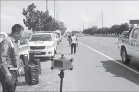  ??  ?? Speed guns used at Southern tollways calibrated.