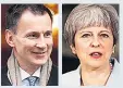  ??  ?? BACKING Hunt and PM May