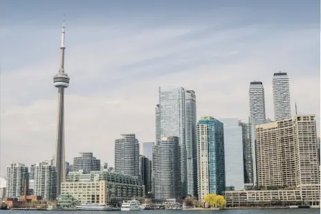  ?? Sopa Images ?? Downtown Toronto from Ward Island. The city is showing elevated risk levels