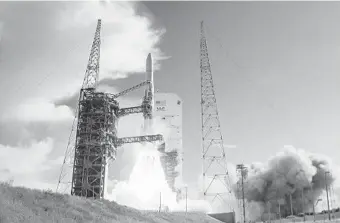  ?? UNITED LAUNCH ALLIANCE/COURTESY PHOTO ?? The final Delta 4 rocket to ever fly in a medium configurat­ion soared over the Space Coast Thursday morning.