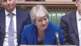  ?? (Screenshot/Reuters) ?? OUTGOING PRIME MINISTER Theresa May takes questions in Parliament on her last day in office as head of government.