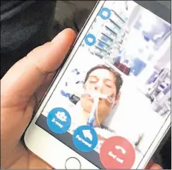  ??  ?? The Pratt family had to resort to video calls to see Oliver in hospital; he was reunited with mum Caroline after two weeks