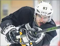  ?? AP PHOTO ?? Sidney Crosby takes a shot during a recent practice during the Stanley Cup final.
