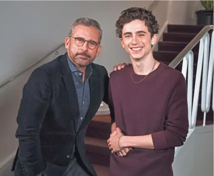  ?? ROBERT DEUTSCH/USA TODAY ?? Steve Carell and Timothee Chalamet are back in the Oscar race with “Beautiful Boy.”