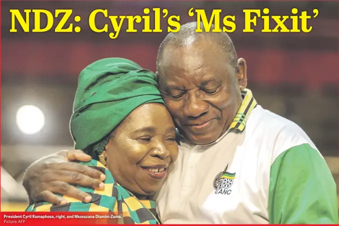  ?? Picture: AFP ?? President Cyril Ramaphosa, right, and Nkosazana Dlamini-Zuma.