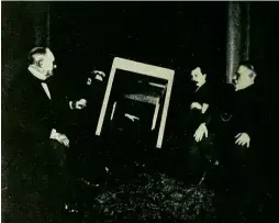  ??  ?? LEFT: “Flashlight photograph of the levitation of a table by Palladino” from Carrington’s Eusapia Palladino and her Phenomena (1909).