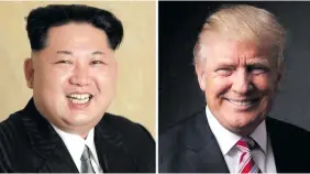  ??  ?? North Korean leader Kim Jong-un (left), and United States President Donald Trump.