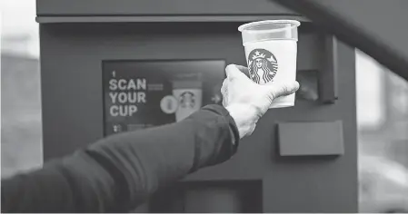  ?? PROVIDED BY STARBUCKS ?? Starbucks is testing the “Borrow A Cup” program in five Seattle locations.