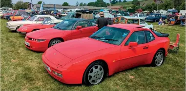  ?? ?? ABOVE: Martyn is a firm believer in using one's classics, as are his good friends Glyn Jones and Dave Wichbold. At the Golden Valley Vintage and Country Fair, Martyn's 944 was joined by Glyn's stunning Alfa Romeo Zagato SZ and Dave's rather splendid Alfa Romeo Spider. The following week, at their Clytha Arms breakfast meet, Dave brought along his superb Lancia Fulvia Sport Zagato 1600. Was Martyn envious? Of course he was!