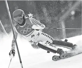  ?? GETTY IMAGES ?? American skiing star Mikaela Shiffrin missed getting the bronze medal in the women’s slalom by 0.08 of a second on Friday.