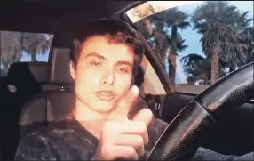  ??  ?? Full of egotism and superficia­lity: Elliot Rodger in the YouTube rant posted the day of the shooting rampage near the University of California, Santa Barbara.