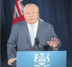  ?? STEVE RUSSELL TORONTO STAR FILE PHOTO ?? Premier Doug Ford holds one of his daily press briefings in late June regarding the pandemic. It’s time for them to stop, Bob Hepburn writes.