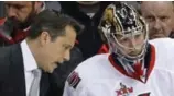  ?? GENE J. PUSKAR/THE ASSOCIATED PRESS ?? After allowing three goals, Senators coach Guy Boucher pulled netminder Craig Anderson in the first, then told him he’d get another shot. He did — but it didn’t last long.