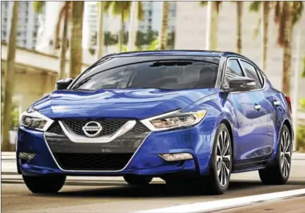  ??  ?? The eighth generation Nissan Maxima, which was completely revised for the 2016 model year, is enhanced for 2017 with the addition of standard Apple CarPlay iPhone connectivi­ty, becoming the first Nissan vehicle to add the industry standard in...