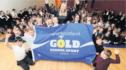  ??  ?? Sporting success
Annbank Primary scooped the sportscotl­and School Sport Gold Award