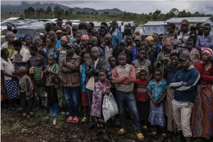  ?? Photograph: AFP/Getty Images ?? Distress and despair at the Bushangara camp for internally displaced persons near Goma, easternDRC, this week. More than 800,000 have been driven from their homes in the past year.