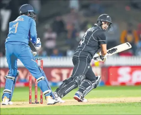  ??  ?? New Zealand's Ross Taylor was unbeaten on 109 from 84 balls as New Zealand chased down the target of 348 with four wickets and nine balls to spare in Hamilton on Wednesday. AP