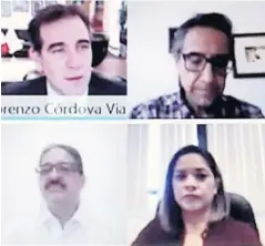  ?? EL DEBATE ?? > El consejero presidente del INE, Lorenzo Córdova, en conferenci­a virtual.