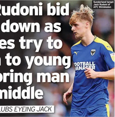  ?? ?? Sunderland target Jack Rudoni of AFC Wimbledon