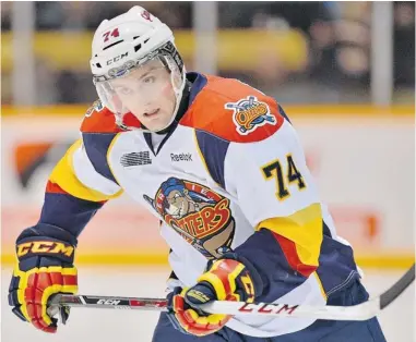  ??  ?? Left- winger Dane Fox of the Erie Otters scored 25 goals in his first 25 games, as well as 39 assists and 101 points.