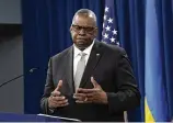  ?? YURI GRIPAS/THE NEW YORK TIMES ?? Defense Secretary Lloyd Austin, addresses reporters during a news conference at the Pentagon in Washington on Nov. 17.