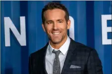  ?? PHOTO BY CHARLES ?? In this 2019 file photo, Ryan Reynolds attends the premiere of Netflix’s “6 Undergroun­d” at The Shed at Hudson Yards on in New York.