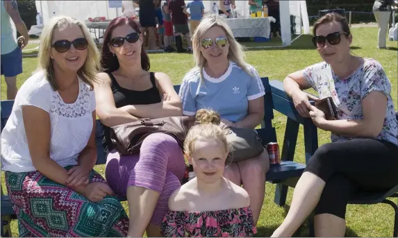  ??  ?? Mary Gethings, Marie O’Keeffe, Janett Mulhall, Audrey Byrne and Molly Lynch enjoying the sunshine at the Coolfancy Field Day.