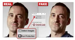  ?? ?? Spot the difference: Fawkes makes tiny changes to photos to fool facialreco­gnition tools