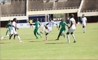  ??  ?? ZPC Kariba and Caps United players during a Chibuku Super Cup clash at the National Sports Stadium last month before suspension of sport