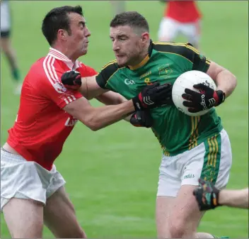  ??  ?? Dermot Flood of St. Mary’s (Maudlintow­n) tackles Joey Wadding (St. Fintan’s).