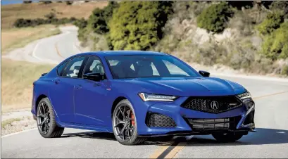  ?? ?? The 2021 Acura TLX Type S Performanc­e Luxury Sport Sedan. Photo courtesy of Acura Internet Media.