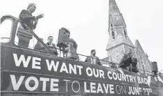  ?? CHRIS J RATCLIFFE, AFP/ GETTY IMAGES ?? Voters backing a British exit from the European Union have pulled ahead of “stay” votes, according to some polls.