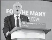  ?? AP/PA/JONATHAN BRADY ?? Labor Party leader Jeremy Corbyn, campaignin­g Friday in London, said that if his party gained power in the June election the U.K.’s foreign policy would abandon the “war on terror.”