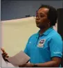  ?? MARIAN DENNIS — MEDIANEWS GROUP ?? Retired Captain Sherri Tull explains the objectives of a program put on at the Olivet Boys & Girls Club Thursday by NOBLE, local police and the NAACP Pottstown chapter.