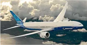  ??  ?? The first customers of the Boeing 777X are expected to take delivery in 2020.