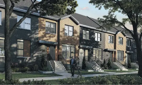  ?? Supplied ?? These townhouses in Pointe-Claire come in 3- or 4-bedroom units.