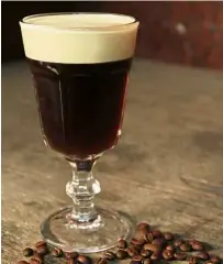  ??  ?? The Irish Coffee cocktail is meant to resemble a pint of Guinness Irish stout.