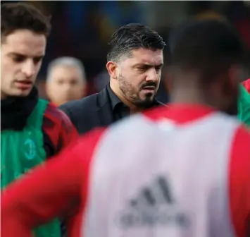  ?? Reuters ?? Gennaro Gattuso, centre, won league titles and European Cups as a player with AC Milan. Now he will try to return them to glory as a manager